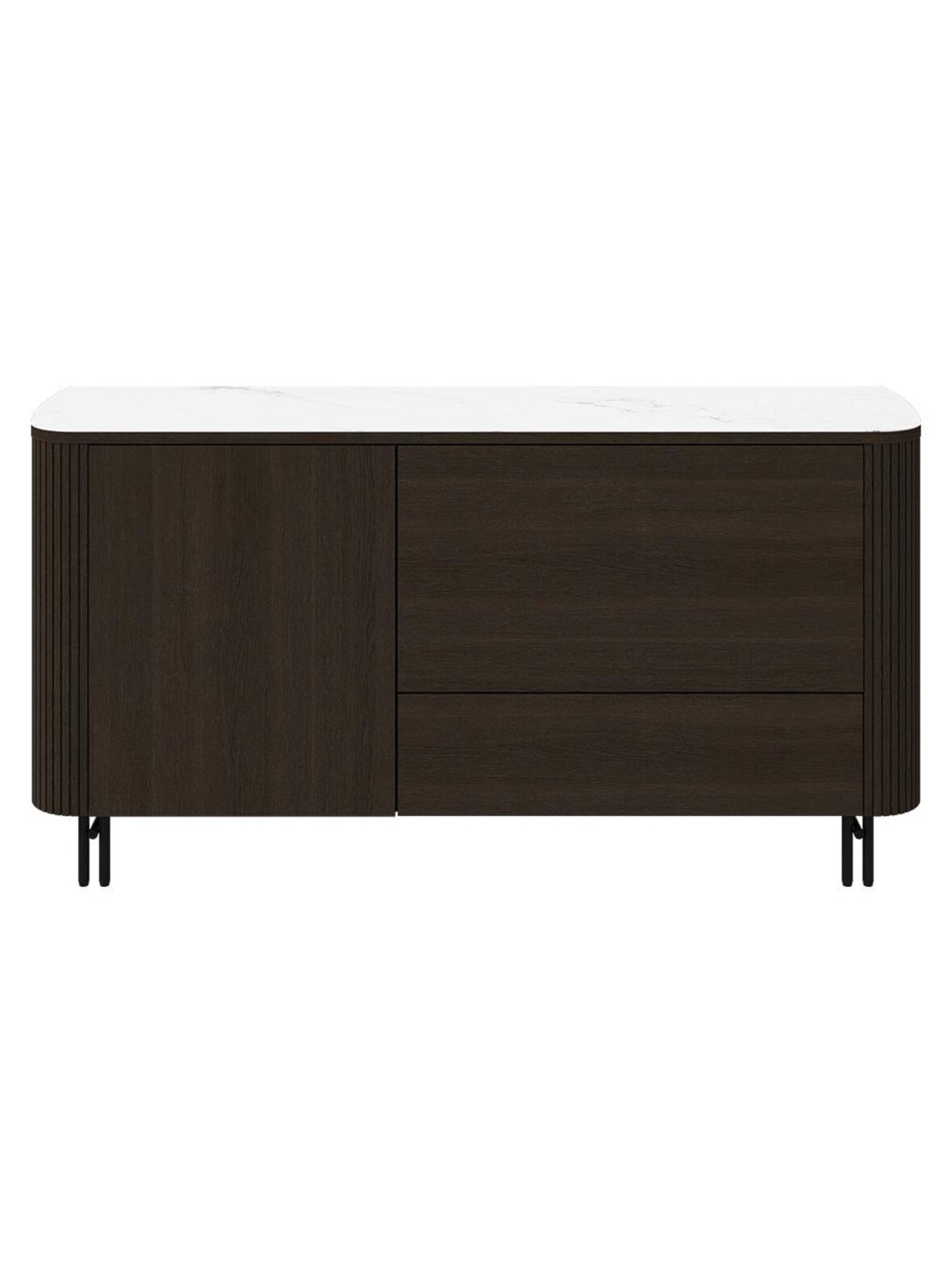 Santiago-senkki valkoinen keramiikka / tumma tammi l 150 cm