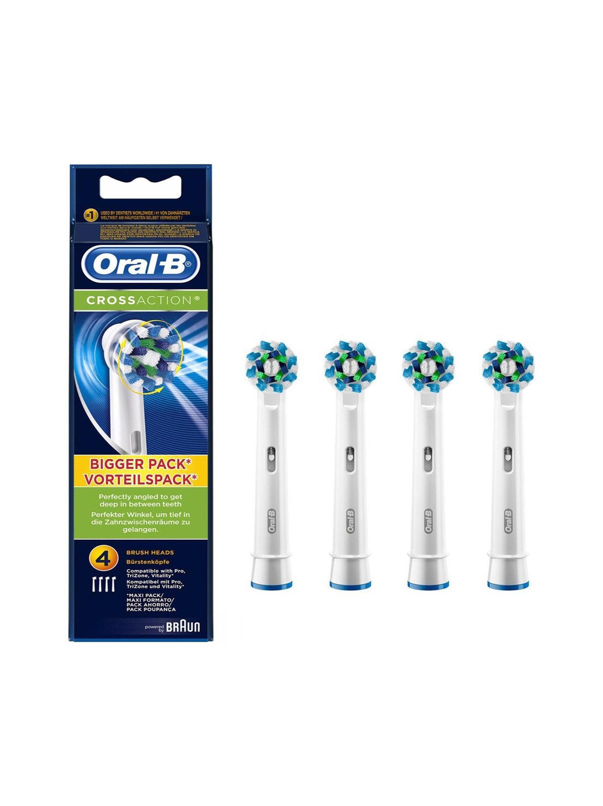 CrossAction- sähkohammasharjan vaihtoharjat 4-pack