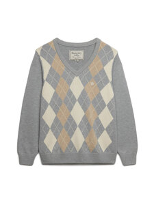 Superdry - V Neck Argyle -neulepaita - VBO CHALK GREY | Stockmann
