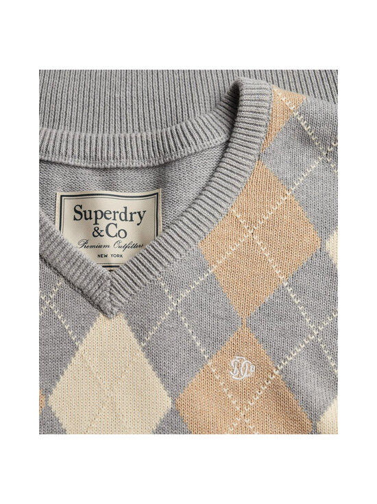 Superdry - V Neck Argyle -neulepaita - VBO CHALK GREY | Stockmann - photo 2