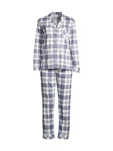 Damella - Cotton Jersey Check -pyjama 2-osainen - 020 NAVY | Stockmann