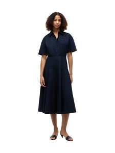 Tommy Hilfiger - Poplin Flare Midi -mekko - C1G DARK NIGHT NAVY | Stockmann