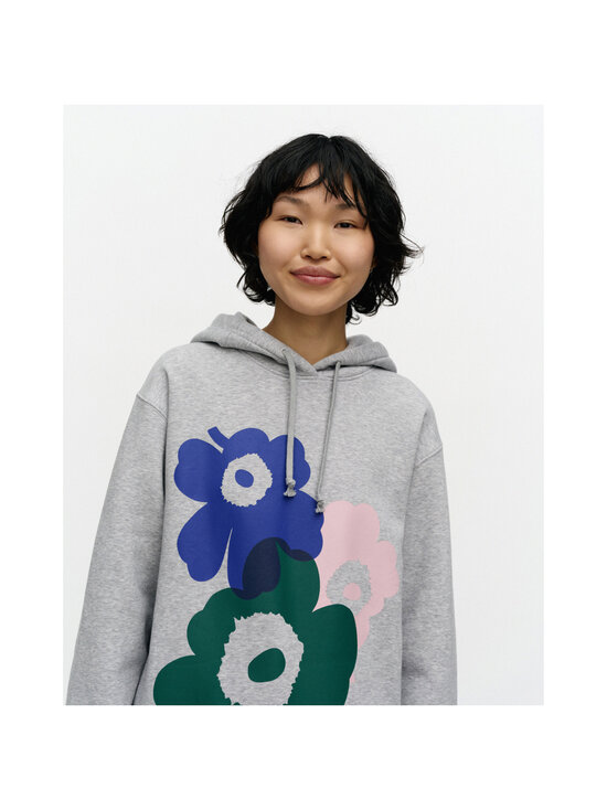 Marimekko - Teesi Unikko placement Kioski -huppari - 956 GREY MEL., D. GREEN, L. PINK | Stockmann - photo 2