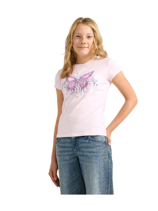Lindex - Butterfly Print t-krekls - 4877 PINK | Stockmann - photo 3