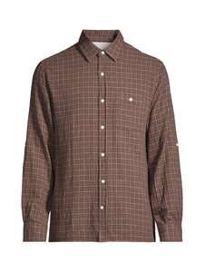 Officine Générale - Younes Gaze Double Check -kauluspaita - ICDCOF/DKBROWN/ECR | Stockmann