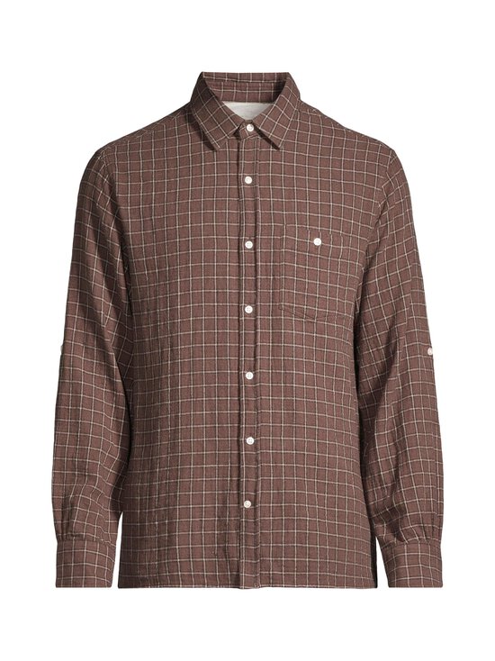 Officine Générale - Younes Gaze Double Check -kauluspaita - ICDCOF/DKBROWN/ECR | Stockmann - photo 1