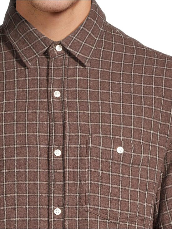 Officine Générale - Younes Gaze Double Check -kauluspaita - ICDCOF/DKBROWN/ECR | Stockmann - photo 4