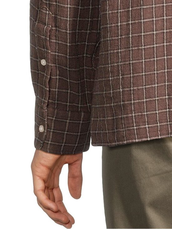 Officine Générale - Younes Gaze Double Check -kauluspaita - ICDCOF/DKBROWN/ECR | Stockmann - photo 5