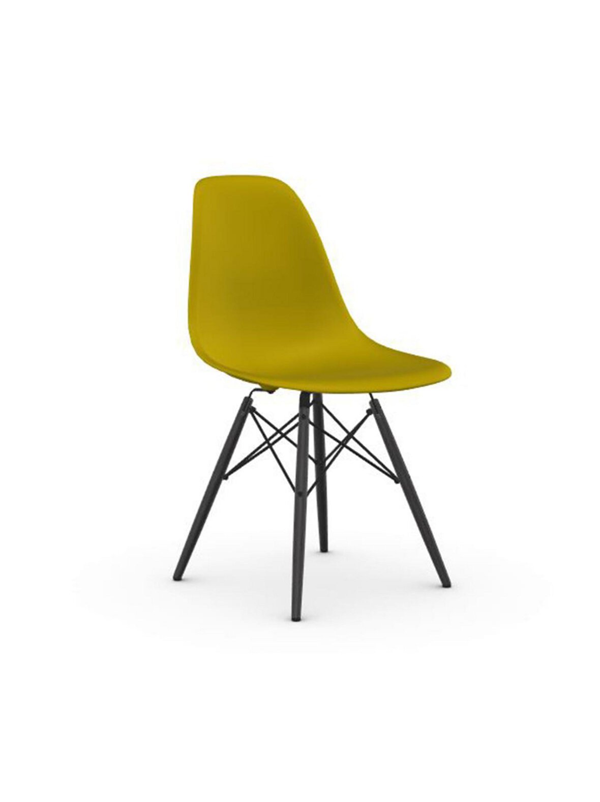 Eames dsw re -tuoli mustard/musta vaahtera