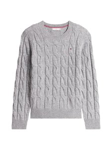 Tommy Hilfiger - Soft Wool pīnīšu adījuma džemperis - P03 MID GREY HEATHER Tommy Hilfiger - Soft Wool pīnīšu adījuma džemperis - P03 MID GREY HEATHER | Stockmann