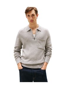 Tommy Hilfiger - Kampsun Lambswool Zip - P01 LIGHT GREY HEATHER Tommy Hilfiger - Kampsun Lambswool Zip - P01 LIGHT GREY HEATHER | Stockmann