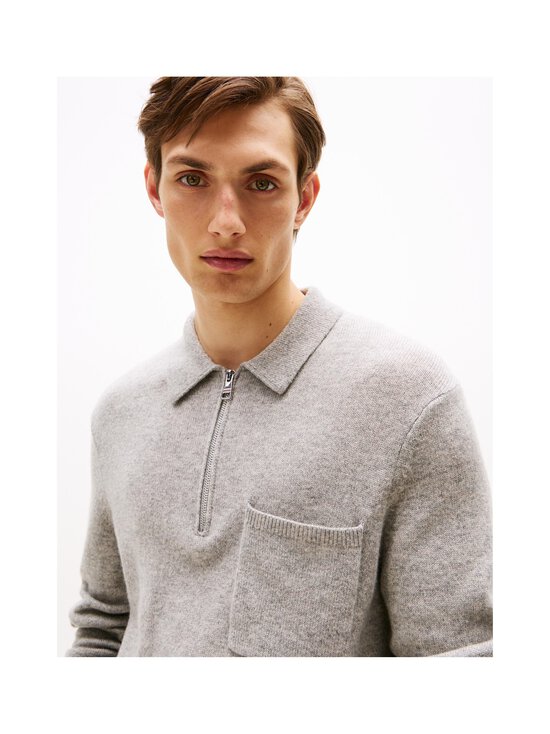 Tommy Hilfiger - Lambswool Zip polo džemperis - P01 LIGHT GREY HEATHER | Stockmann - photo 4