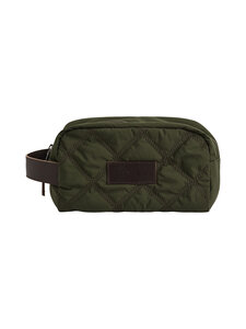 GANT - Logo Quilted -toilettilaukku - 368 DARK MOSS GREEN | Stockmann