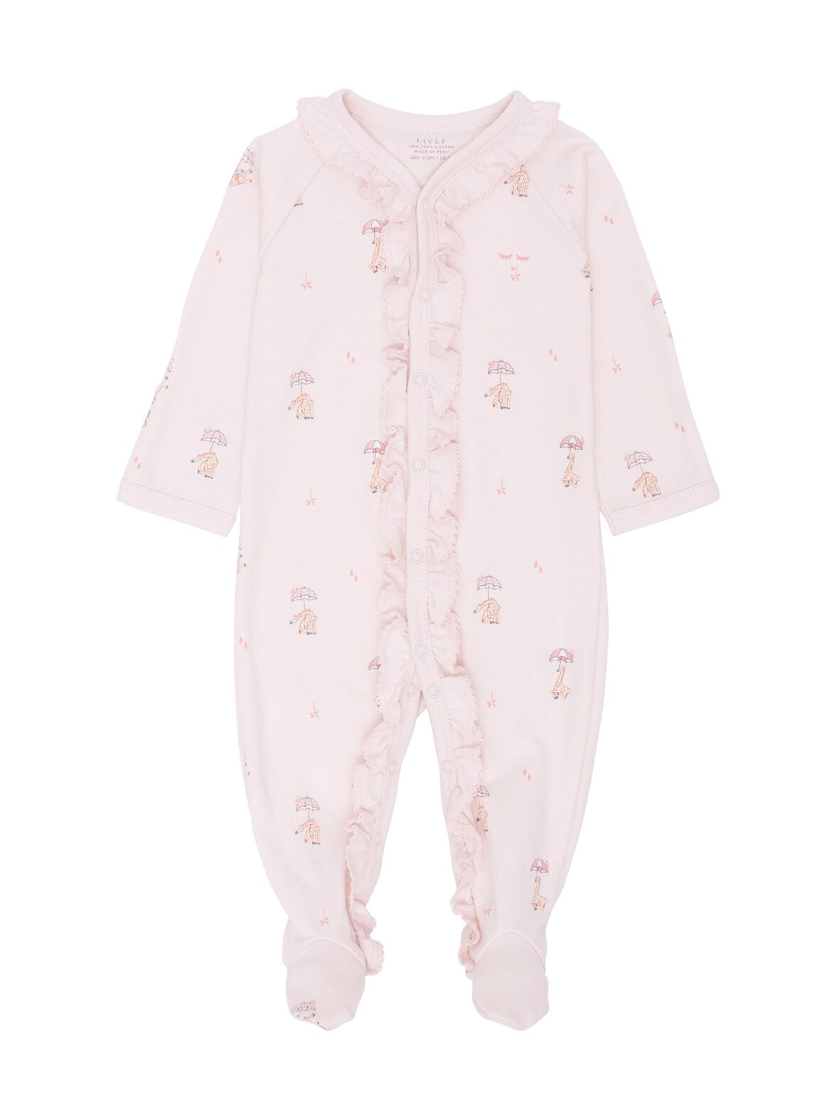 LIVLY Giraffe sara ruffled footie -potkupuku