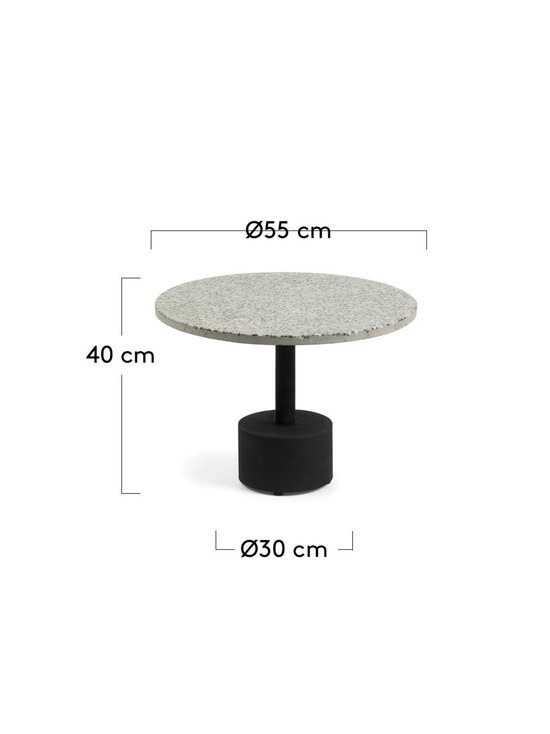Kave Home - Delano-sivupöytä harmaa terrazzo / musta ⌀ 55 cm - BEIGE | Stockmann - photo 6