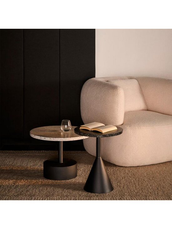 Kave Home - Delano-sivupöytä harmaa terrazzo / musta ⌀ 55 cm - BEIGE | Stockmann - photo 3