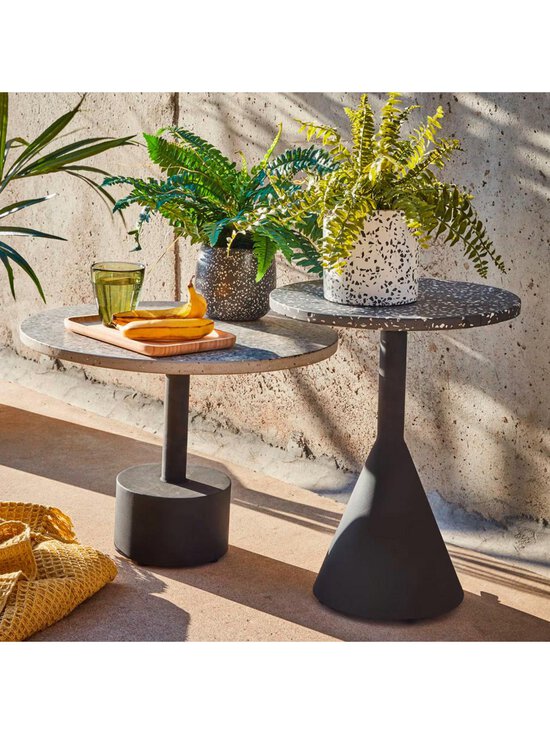 Kave Home - Delano-sivupöytä harmaa terrazzo / musta ⌀ 55 cm - BEIGE | Stockmann - photo 5