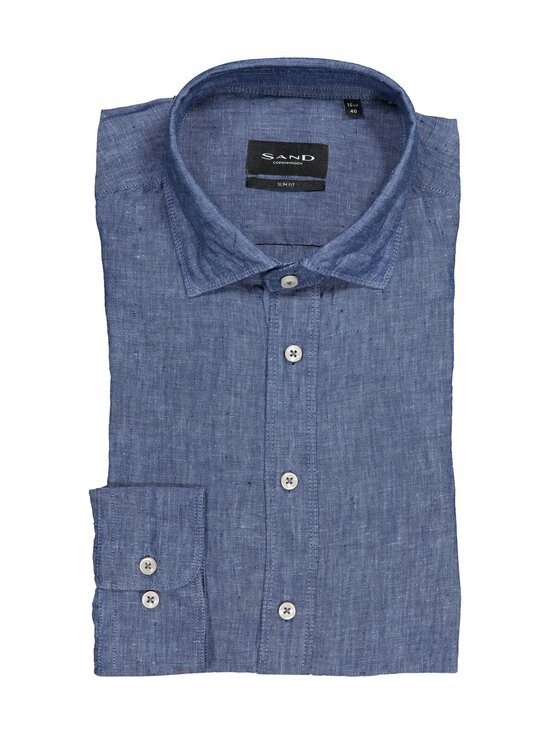 Iver C Slim Fit -pellavakauluspaita