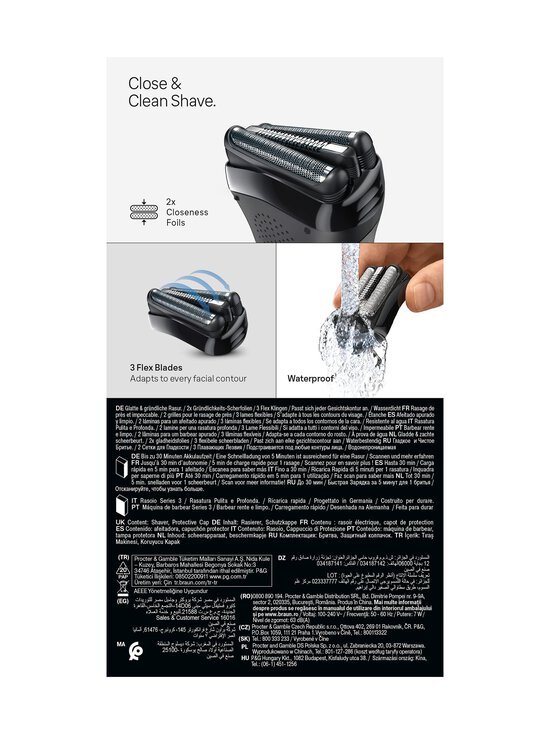 Braun - Series 3 Shaver -parranajokone - BLACK | Stockmann - photo 3