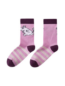 Reima - Moomin Randig -sukat - 4501 GREY PINK | Stockmann