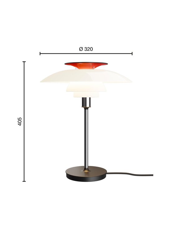 Louis Poulsen - PH 80 Table -pöytävalaisin - OPAL WHITE/HIGH LUSTRE CHROME PLATED. CHROME;RED;WHITE | Stockmann - photo 3