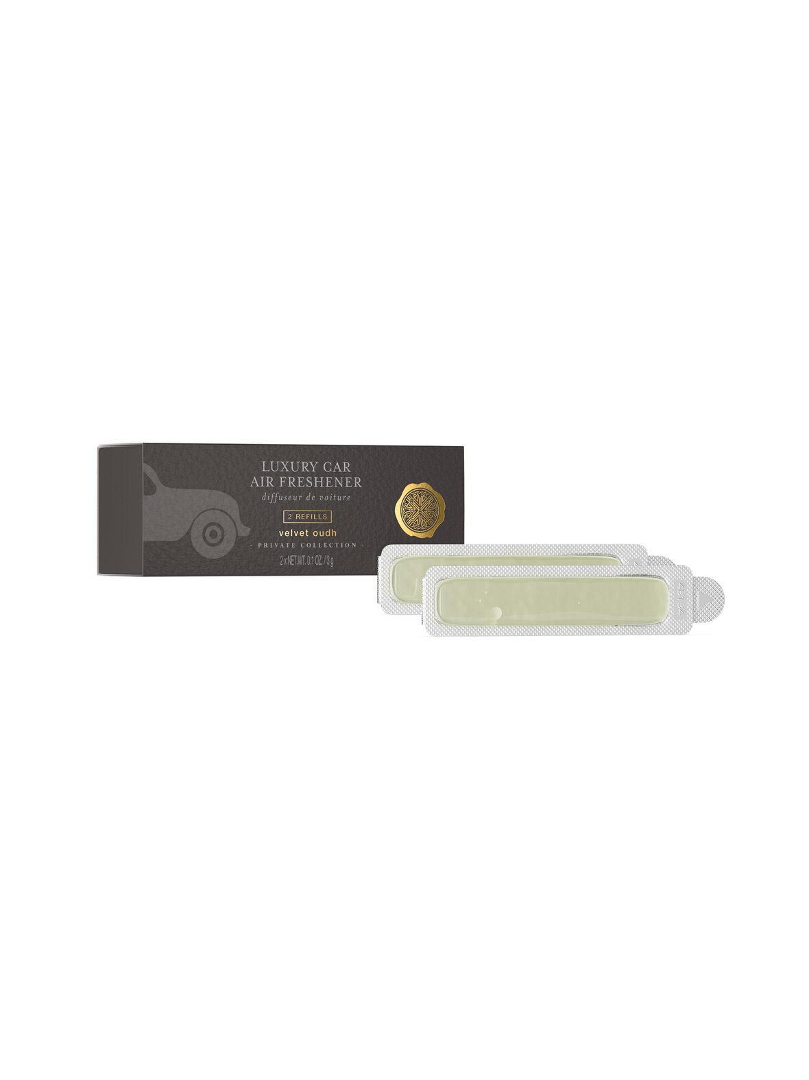Velvet oudh car air freshener refill -auton ilmanraikastin, täyttöpakkaus