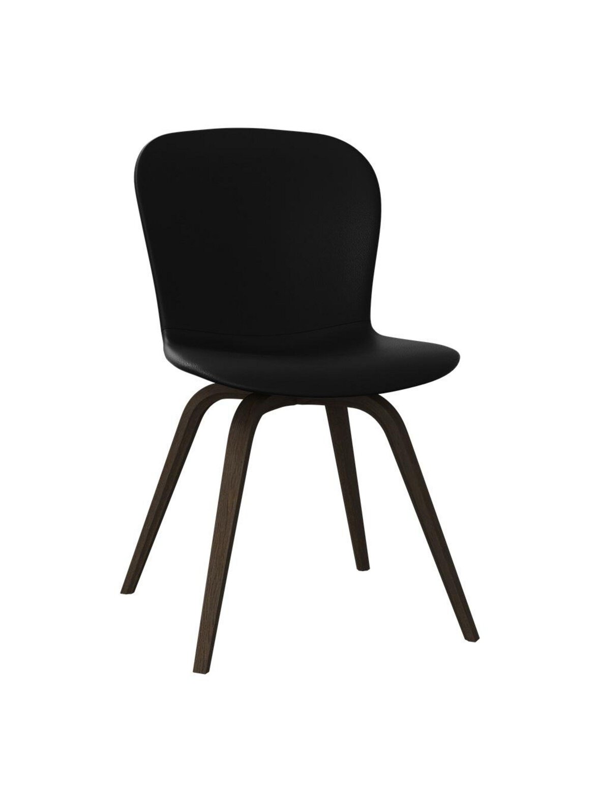 Hauge-tuoli nordic grain -nahka 5130 musta / tumma tammi