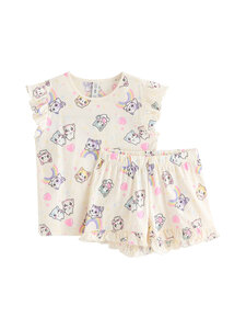 Lindex - Frill Print šortu pidžama - 6728 WHITE | Stockmann