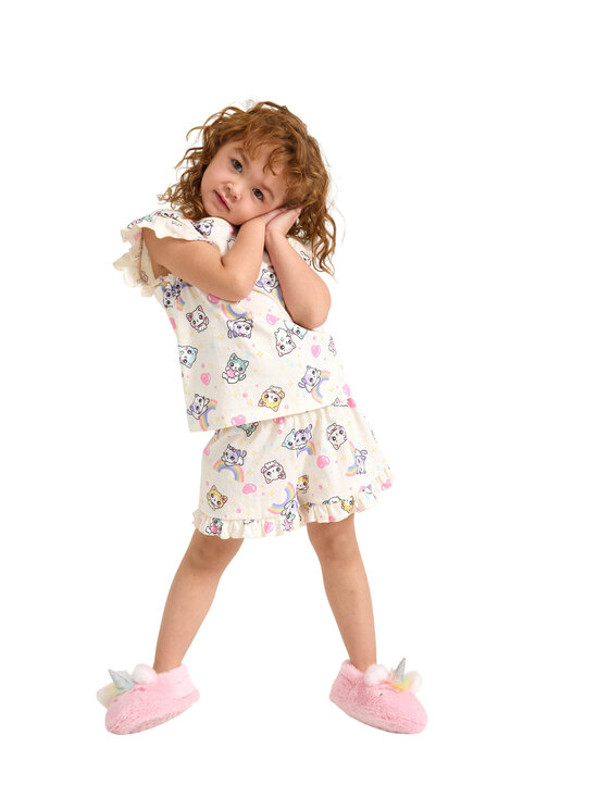 Lindex - Frill Print šortu pidžama - 6728 WHITE | Stockmann - photo 3