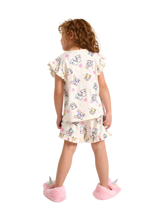 Lindex - Frill Print šortu pidžama - 6728 WHITE | Stockmann - photo 4