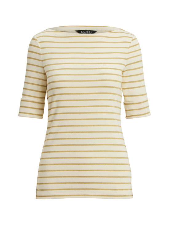 Lauren Ralph Lauren - Judy Mid Sleeve trikotāžas krekls - MASCARPONE CREAM/GOLD METALLIC | Stockmann - photo 1