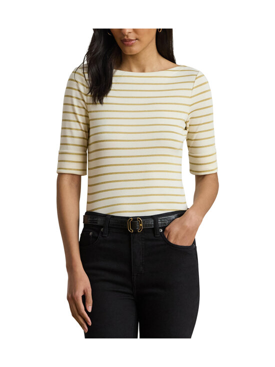Lauren Ralph Lauren - Judy Mid Sleeve trikotāžas krekls - MASCARPONE CREAM/GOLD METALLIC | Stockmann - photo 2