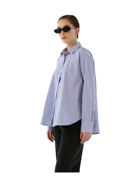 Gauhar Helsinki - Cotton Stripe kreklblūze - BLUE - photo 1 Gauhar Helsinki - Cotton Stripe kreklblūze - BLUE | Stockmann - photo 1