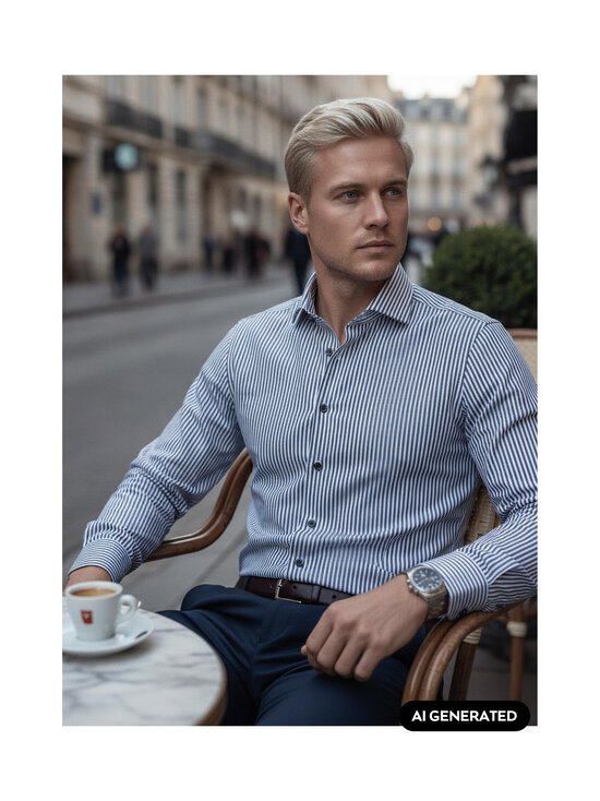Olymp - OLYMP Body Fit Stripe Level Five krekls - 18 MARINE/WHITE | Stockmann - photo 2
