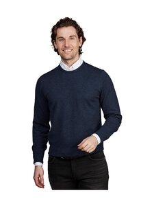 HANSEN&JACOB - Crew Neck Patch -neulepaita - 47 DARK BLUE | Stockmann