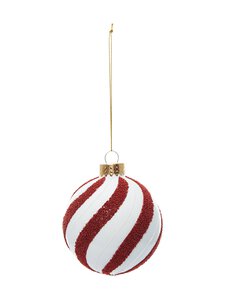 Casa Stockmann - Glass Stripes Ball -joulukoriste - RED | Stockmann