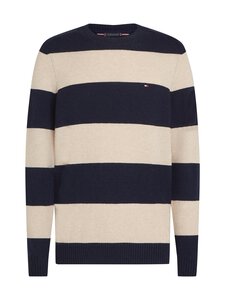 Tommy Hilfiger - Raidallinen villaneule - 0A4 DESERT SKY/NEWSPRINT HTR | Stockmann