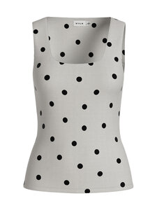 Vila - ViKenza U-Neck -toppi - SNOW WHITE AOP:BLACK DOTS | Stockmann