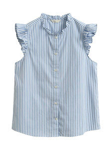 GANT - Stripe Ruffle -paitapusero - 424 HYDRANGEA BLUE | Stockmann