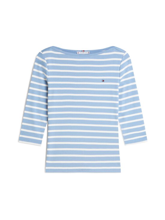 Tommy Hilfiger - Pluus Slim Cody Boat Neck - 0BG CLEAR WATER/ ECRU STP | Stockmann - photo 1