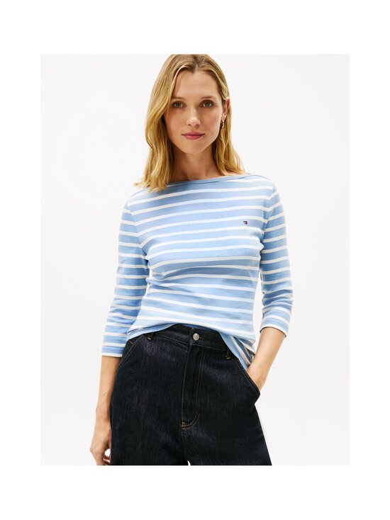Tommy Hilfiger - Pluus Slim Cody Boat Neck - 0BG CLEAR WATER/ ECRU STP | Stockmann - photo 2