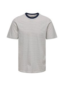 Only & Sons - T-särk OnsFred Life Relax Stripe - GARDENIA STRIPES:NAVY BLAZER | Stockmann