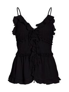 Vila - ViFalia V-Neck -naruolkaimellinen frillatoppi - BLACK | Stockmann