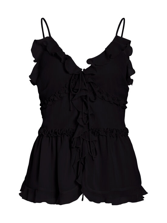 Vila - ViFalia V-Neck -naruolkaimellinen frillatoppi - BLACK | Stockmann - photo 1