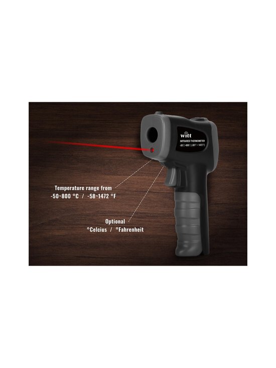 Witt - Pizza Infrared Temperature Gun- infrapunalämpömittari - BLACK - photo 2 Witt - Pizza Infrared Temperature Gun- infrapunalämpömittari - BLACK | Stockmann - photo 2