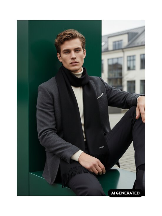 BOSS - Naster-huivi - 001 BLACK | Stockmann - photo 3