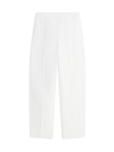 Tommy Hilfiger - Tynnyrilahkeiset viskoosi-pellavahousut - YCF TH OPTIC WHITE | Stockmann