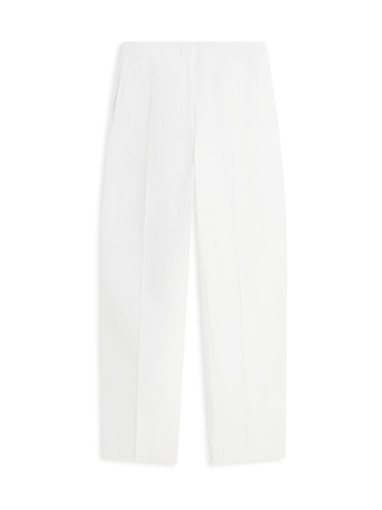 Tommy Hilfiger - Tynnyrilahkeiset viskoosi-pellavahousut - YCF TH OPTIC WHITE | Stockmann - photo 1