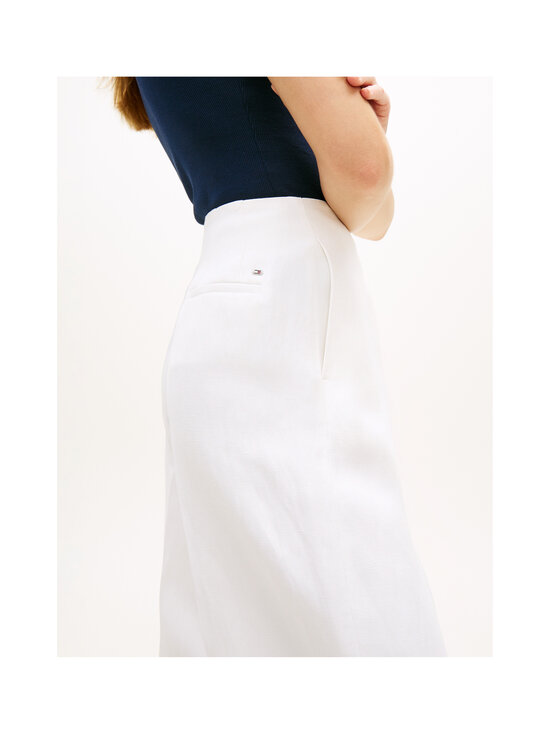 Tommy Hilfiger - Tynnyrilahkeiset viskoosi-pellavahousut - YCF TH OPTIC WHITE | Stockmann - photo 5