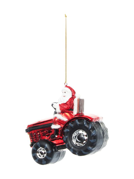 Casa Stockmann - Glass Santa In Tractor -joulukoriste - RED | Stockmann - photo 1